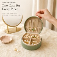 Organisateur de bijoux de voyage de luxe, boîte de rangement portable, porte-bagues, étui à colliers, compact, couleur personnalisée, bijoux personnalisés