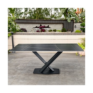 Mojia Nhà Sản Xuất Bằng Đá Cẩm Thạch Màu Đen Bàn Ăn 6 Chỗ Bàn Ăn 5ft 6ft <span class=keywords><strong>7ft</strong></span> Nặng Hình Chữ Nhật Bảng Cho Ngoài Trời - Product Image 2
