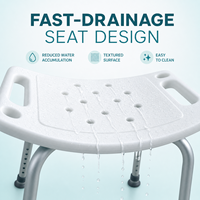 Chaise de douche en alliage d'aluminium Simplywalk, capacité 136 kg, robuste, pour hôpital, femme enceinte, service de marque privée UKCA