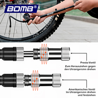 Pompe à air pour vélo BOMB avec manomètre 300 PSI, gonfleur de pneus de vélo haute pression
