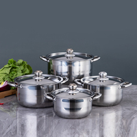 Ensemble d'ustensiles de cuisine 8 pièces en acier inoxydable poli de luxe, moderne, résistant au four et au lave-vaisselle, prix fabricant, unique et neuf
