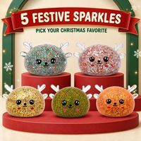 Jouets anti-stress créatifs en forme de renne et de lapin scintillants pour Noël, jouets moelleux de décompression, vente en gros de jouets moelleux