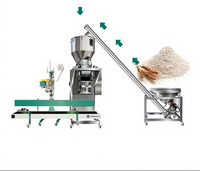 Ligne de production semi-automatique personnalisée pour le pesage, le remplissage, la scellage et l'emballage de sacs en papier pour poudre de riz de 5 kg, 10 kg, 25 kg, 30 kg, 50 kg