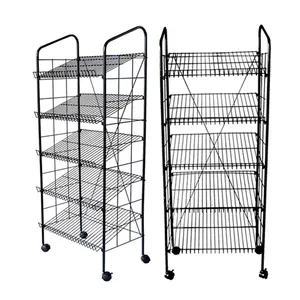 New Store Promotional Bread Cake Drink Folding Metal Wire Display Rack Cooking Baked Goods Display Stand