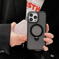 Coque de protection premium en maille latérale respirante avec support magnétique pour iPhone 17, 16, 16 Pro, 15, 15 Pro Max, 14