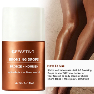 Hot Sale Sunless Tanning Body Shimmer Highlight Lotion Buildable Color Control Nourishing Body Care <b>Bronzing</b> <b>Drops</b> Foundation - Product Image 5