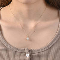 Collier pendentif en argent sterling 925 avec moissanite VVS taille poire 2 carats certifiée GRA, testée au diamant, à 3 griffes, pour femme