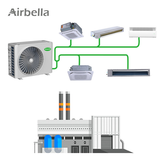 R410a Inverter Multi-Zone Mini Smart Mutil Split VRF AC System 5-21K Btu 220V-240V Compact Four-way Cassette for Hotel Projects
