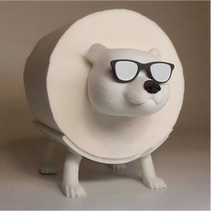 Porte-papier toilette créatif personnalisé imprimé en 3D avec un design d'ours polaire, décoration de salle de bain de style dessin animé, modèle fonctionnel et charmant, fabriqué en 204. - Product Image 1