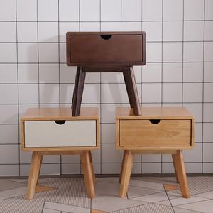 Table de chevet classique en bois naturel de haute qualité, avec un seul tiroir, table de chevet pour chambre à coucher, bois massif - Product Image 4