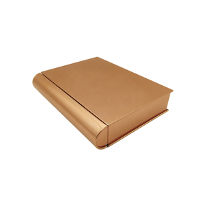 Caja de hojalata con bisagras en forma de libro, personalizada, de grado alimenticio, de bajo precio y gran venta, para envasado de galletas, bizcochos, chocolate y regalos festivos. - Product Image 1