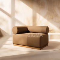 2024 Nuevo diseño Muebles de patio Cojín de teca sólida Sofá sin brazos Sofás de un solo asiento