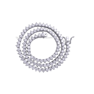 4Mm Three-claw Single-row Zircon <b>Chain</b>, Single-row 3-fork Claw <b>Chain</b> Tennis Bracelet Tanjing Fashion Lijing Necklace - Product Image 5