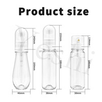 Flacon pulvérisateur personnalisé sans air 90 ml, contenants en plastique PET transparents, emballage cosmétique pour crème solaire et brume pour le visage