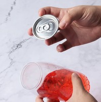 Boîte en plastique transparente personnalisée avec logo pour animaux de compagnie, 330 ml, 500 ml, boîte transparente pour boissons avec couvercle