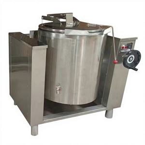 Chaudière industrielle à vapeur inclinable avec enveloppe chauffante |   Sortie inférieure et soupape <span class=keywords><strong>de</strong></span> sécurité |   Cuve <span class=keywords><strong>de</strong></span> cuisson électrique pour soupes et sauces | Mousser la pâte dans une casserole - Product Image 1
