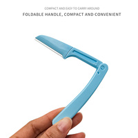 Couteau de sécurité pliable en acier inoxydable pour le façonnage des sourcils pour femmes, outil de beauté anti-coupure avec design pliable et kit de démarrage