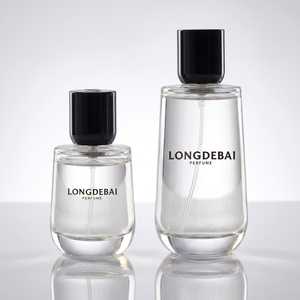 Botella de Spray Cosmética Vacía Transparente de 50ml 100ml con Logotipo Personalizado, Botella de Perfume Redonda de Vidrio Minimalista con Tapa de Clic - Product Image 1