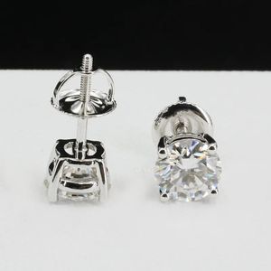 Boucles d'oreilles Cadermay Moissanite 0.5ct 1ct 2ct boucles d'oreilles en diamant <span class=keywords><strong>4</strong></span> Prons vis/Push Back synthèse Moissanite Solitaire Stud avec GRA - Product Image 4