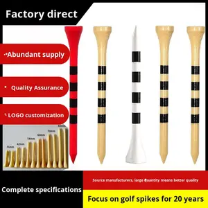 Direct usine IGESON HYT-02 Tees de golf en bambou écologiques de 70 mm à rayures colorées, porte-balles, personnalisables, de haute qualité - Product Image 4