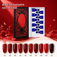 Kit de vernis à ongles gel UV rouge haute brillance ORCHID FOX Vegan, écologique, non toxique, 10 couleurs, pour la création d'art à domicile