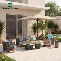 Ensemble de canapés d'extérieur modernes en aluminium Express Garden, modèle COBANA, 5 places, mousse haute densité de luxe, villa, hôtel, parc, respectueux de l'environnement