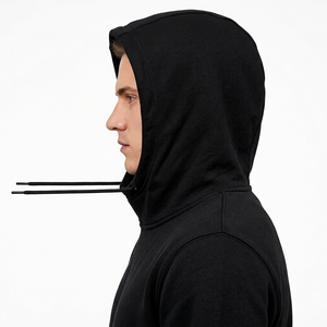 <b>Plain</b> <b>Black</b> Pullover <b>Hoodie</b> (or Men's Blank Fleece <b>Hoodie</b> / Kangaroo Pocket <b>Hoodie</b>) - Product Image 2