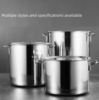 Marmite de cuisson professionnelle OEM grande capacité en acier inoxydable 201/304/410 avec couvercle et doubles poignées