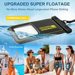 Correa desmontable, bolsa impermeable para nadar, funda fina para teléfono móvil con protección contra flotadores de burbujas, acceso a pantalla táctil, bolsas para teléfono móvil - Product Image 6