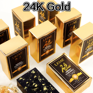 Jabón corporal de carbón de bambú con control de aceite al por mayor 24K oro hombres limpieza eliminación de acné jabón de baño natural hecho a mano para <span class=keywords><strong>piel</strong></span> negra - Product Image 5