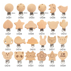 Clip de sucette en forme d'ours de bonne qualité chaînes de clip factices en bois de hêtre pour la dentition à mâcher pour 0-12 mois - Product Image 5