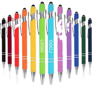 Customized Printing Branded Plastic Rubber Coated Click Hotel <b>Cheap</b> Ballpoint Promotion Gift <b>Pen</b> With Custom Logo - Product Image 1