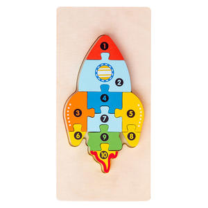 Modèle de camion fusée Montessori bricolage <span class=keywords><strong>Puzzle</strong></span> jouet de jeu éducatif pour enfants de 5 à 7 ans et artisanat jouets en bois interactifs faits à la main - Product Image 1