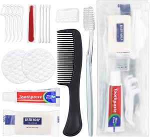 Kit d'articles de toilette d'hôtel bleu écologique et jetable 3-5 étoiles avec brosse à dents et dentifrice - Product Image 5