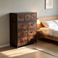 Commode de rangement moderne pour chambre et salon avec tiroirs en tissu pliables, cadre en acier, organisateur de vêtements haut écologique