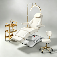 Fauteuil de soin esthétique rose à 4 moteurs chauffant et rotatif, table d'examen médical électrique, table de massage, lit de beauté pour extensions de cils