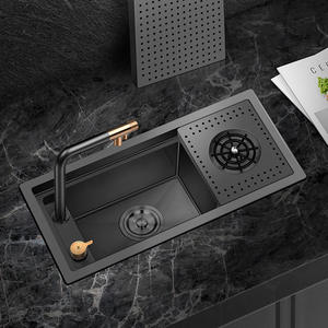 Fregadero de cocina multifuncional oculto de un solo tazón con superficie nano para barra de agua doméstica y uso en gabinete lateral de RV, de acero inoxidable - Product Image 5