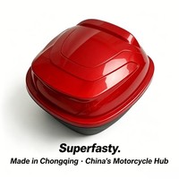 Boîte à bagages pour moto Superfasty, imperméable, anti-poussière, en PP mat, rouge bordeaux, 33L, avec serrure à clé pour le rangement du casque, résistante aux chocs, garantie 1 an
