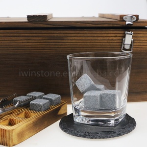Yo gano Whisky piedras regalo conjunto de 8 naturales <span class=keywords><strong>esteatita</strong></span> con estilo caja de madera y libre bolsa de terciopelo - Product Image 1