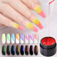 Gel d'araignée d'art d'ongle de boulon métallique fluorescent réfléchissant 3D de haute qualité