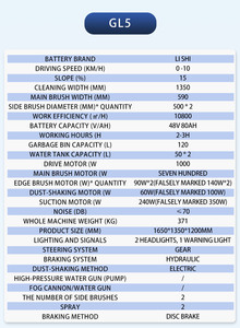 Barredora de Pisos Industrial Eléctrica Autopropulsada de Gran Capacidad con Ancho de <span class=keywords><strong>Limpieza</strong></span> de 1350 mm - Product Image 6