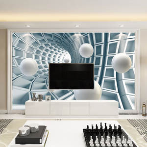 Simple géométrique Tv canapé fond mur papier peint bleu papier peint moderne Film et télévision revêtement mural personnalisé Mural - Product Image 2