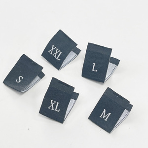 Etichette di Taglia Best Seller in Bianco e Nero, Etichette Tessute Damascate Lavabili con Piega Centrale per Abbigliamento, Jeans, <span class=keywords><strong>Scarpe</strong></span> - Product Image 4