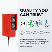 Sensor Fotoelektrik Refleksi Difus Tahan Air BXUAN 5m Output Relay 12-24V DC 90-250V AC untuk Mesin Cuci Mobil