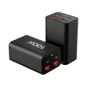 อะแดปเตอร์ชาร์จ GaN แบบพกพา 100W USB C PD สำหรับตั้งโต๊ะ 2C2A 4 พอร์ต ชาร์จเร็ว สำหรับเดินทาง ใช้กับเต้ารับไฟบ้าน - Product Image 1