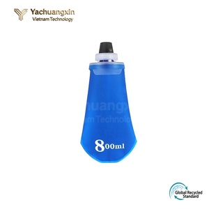 Foldable Silicone Water Bottle 800ml Blue for Outdoor <b>Camping</b> <b>Hiking</b> - Product Image 2