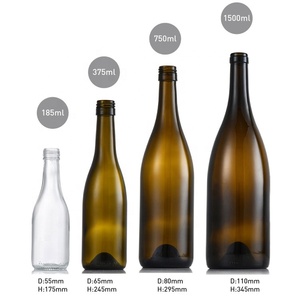 Empty <strong>187ml</strong> 375ml 750ml 1500ml Round <strong>champagne</strong> Glass Wine <strong>Bottles</strong> - Product Image 2