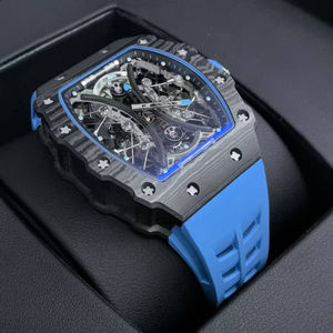 Orologio da Uomo di Alta Qualità 53-01 <span class=keywords><strong>Polo</strong></span> Tourbillon Meccanico con Cassa Tonneau, Allarme, Cinturino in Gomma, Quadrante a Lancette, 48mm, Fibra di Carbonio - Product Image 2