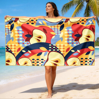 Serviette de plage personnalisée à design gratuit, livraison rapide, grande serviette de plage d'été en microfibre, serviette de plage enveloppante