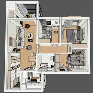Design d'Interni in Stile Japandi e Scandinavo <span class=keywords><strong>per</strong></span> Appartamenti e Ville |   Progetti Residenziali in Stile Legno Naturale e Crema - Product Image 2
